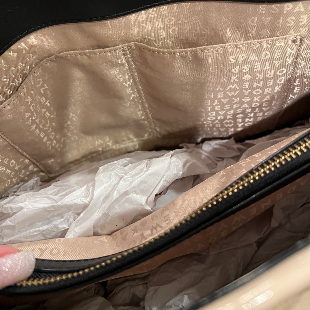 Kate Spade Pink Black Patent Leather Satchel Handbag - Picture 8 of 16